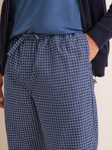 Derek Rose Braemar Brushed Cotton Lounge Trousers - Navy Check