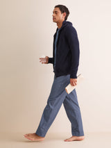Derek Rose Braemar Brushed Cotton Lounge Trousers - Navy Check