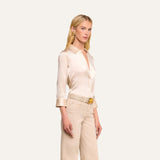 L'Agence Dani 3/4 Sleeve Blouse - Champagne