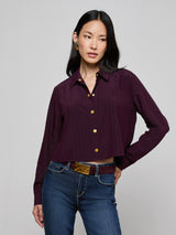 Cosette Crop Hi Low Shirt - Oak Hall