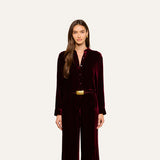 L'Agence Cosette Crop Hi Low Shirt - DEEP PORT