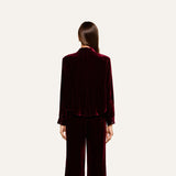L'Agence Cosette Crop Hi Low Shirt - DEEP PORT