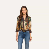 Eulalie Print Placement Blouse