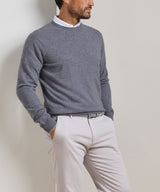 Crown Heritage Cashmere Crewneck Sweater - Oslo Grey