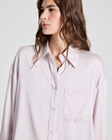 Big Joe Shirt in Washed Silk Charmeuse - Grey Lilac