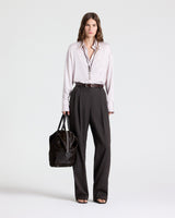 Big Joe Shirt in Washed Silk Charmeuse - Grey Lilac