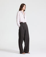 Big Joe Shirt in Washed Silk Charmeuse - Grey Lilac