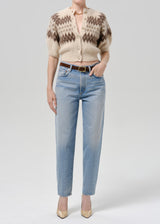 Molly Puff Sleeve Cardigan In Fairisle
