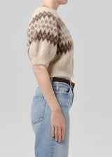 Molly Puff Sleeve Cardigan In Fairisle