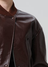 Camille Moto Recycled Leather Jacket - Burgundy