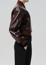 Camille Moto Recycled Leather Jacket - Burgundy