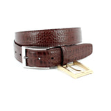 Alligator Grain Embossed Calfskin Belt - Acorn