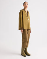 A Case of You Combo Top in Cotton Shirting - Kangaroo