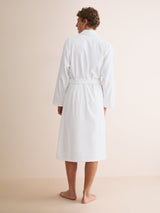 Derek Rose Triton Cotton Velour Bathrobe - White
