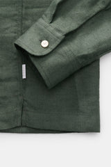 04651 Rustic Linen Popover Shirt - Grape Green