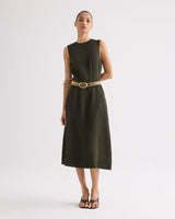 Crew Neck Dress W Darts