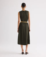 Crew Neck Dress W Darts