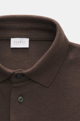 04651 Wool TP Polo LS - Barrel Brown