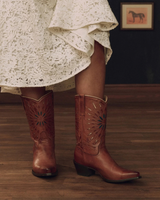 The Great The Southwest Cowboy Boot - Chestnut W/ Turquoise Sunburst