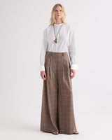 TWP Avery Wide Leg Wool Pant - Brown Multi