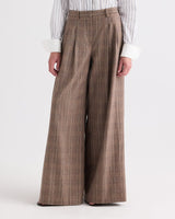 TWP Avery Wide Leg Wool Pant - Brown Multi