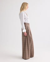 TWP Avery Wide Leg Wool Pant - Brown Multi