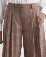 TWP Avery Wide Leg Wool Pant - Brown Multi