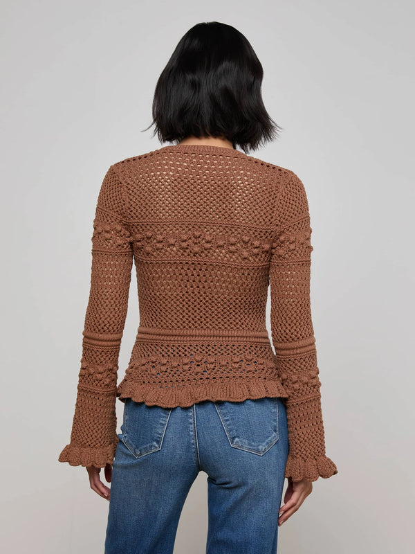 Kiva Open Stitch Ruffle Cardi