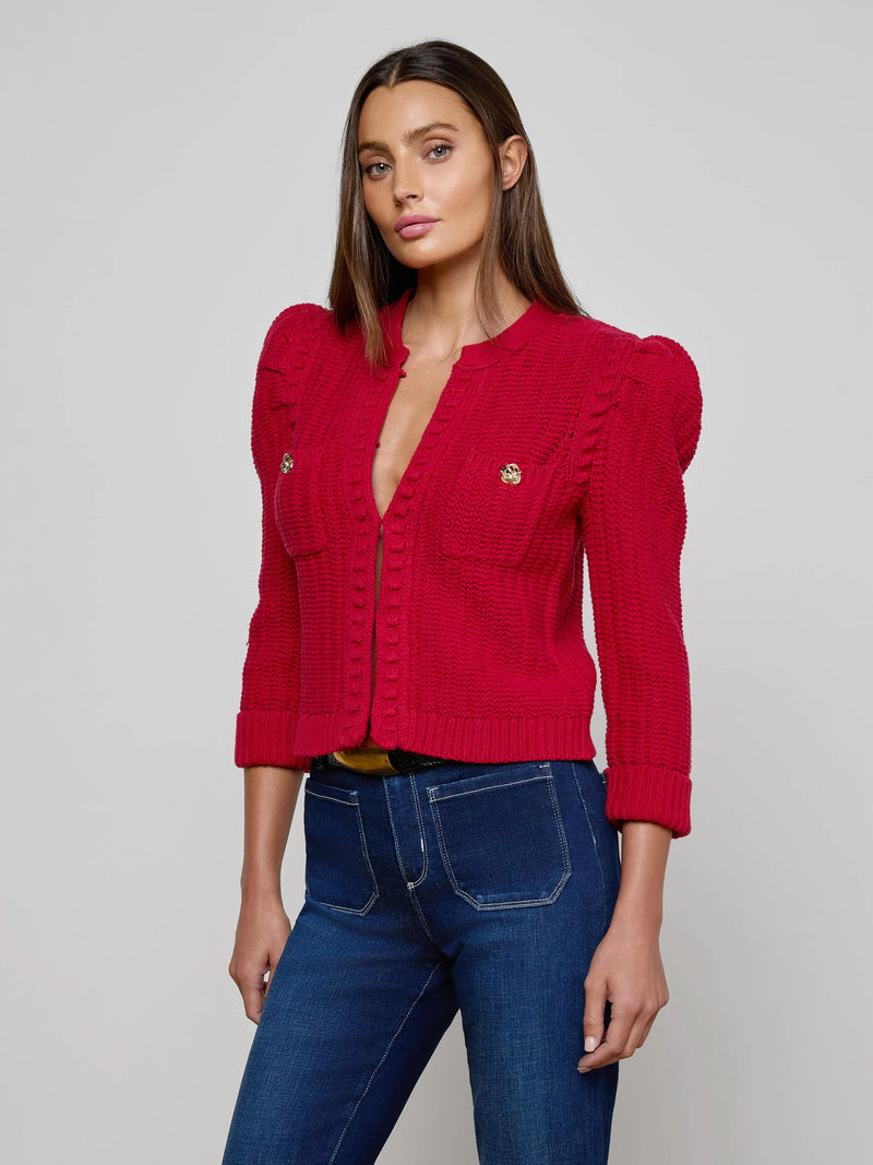 Delli ¾Slv Crp Txtd Cardi - Oak Hall