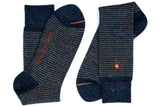 Martin Dingman Stripe Alpaca Yarn Socks - Navy