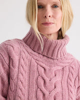 Traveling T Neck Sweater in Italian Cashmere - Plum