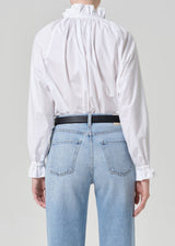Loretta Ruffle Top In Optic White - Oak Hall