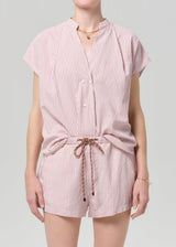 Penelope Blouse In Raspberry Stripe - Oak Hall