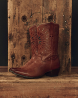 The Great The Southwest Cowboy Boot - Chestnut W/ Turquoise Sunburst