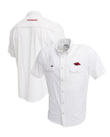 Arkansas Tailgater Short Sleeve Snap Shirt - White