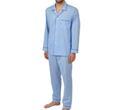 Majestic International Traditional Cotton Pajamas - Blue Check