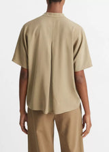 Band Collar Dolman Short Sleeve Shirt - Oak Hall