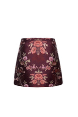 Chrissy Skirt - Trellis Jacquard Maroon