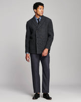 Billy Reid Boiled Wool Bond Peacoat - Charcoal Heather