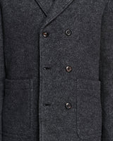 Billy Reid Boiled Wool Bond Peacoat - Charcoal Heather