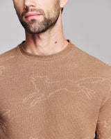 Billy Reid Numajiri Fox Jacquard Sweatshirt - Oak Brown