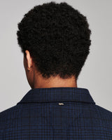 Billy Reid Onion Quilted Plaid Theo Shirt Jacket - Navy Multi