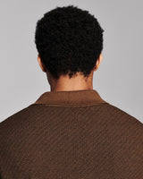Long-Sleeve Step Jacquard Sweater Polo - Oak Hall