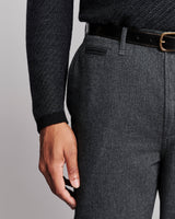 Billy Reid Long-Sleeve Step Jacquard Sweater Polo - Charcoal Multi
