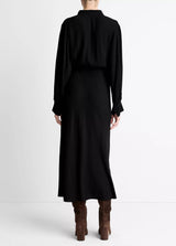 L/S Collar Stand Shirt Dress