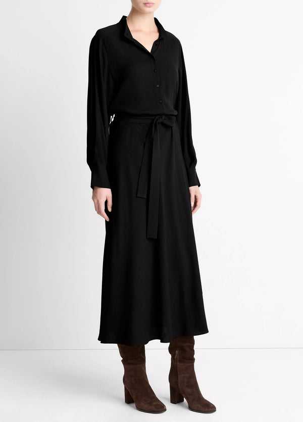 L/S Collar Stand Shirt Dress