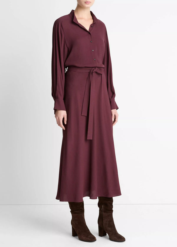 L/S Collar Stand Shirt Dress