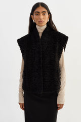 Dua Reversible Sherpa Vest - Black