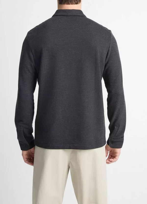 Diagonal Terry Quarter Zip Polo