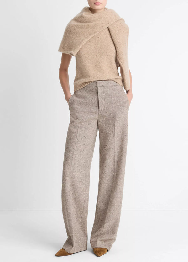 Mid Rise Donegal Wide Leg Trouser
